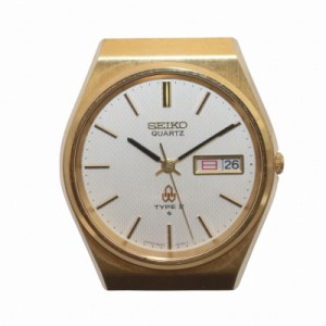 【中古】セイコー SEIKO ジャンク品 TYPE?U 腕時計 クォーツ デイデイト フェイスのみ 白文字盤 ゴールド色 8223-8090