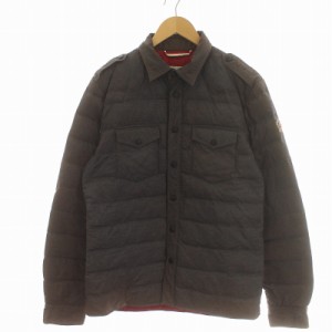 【中古】モンクレール MONCLER GRENOBLE グルノーブル ダウンジャケット ライトダウン ワッペン 3 XL グレー 10012