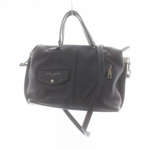 【中古】マークジェイコブス MARC JACOBS ハンドバッグ ショルダー 2WAY ロゴ レザー 紺 ネイビー レディース