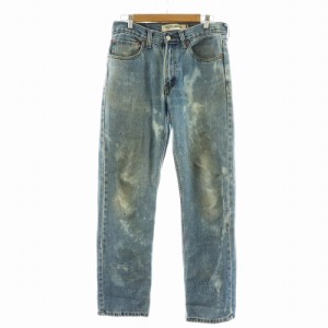 【中古】Levi's デニムパンツ ジーンズ 505 レギュラーフィット ペイント ダメージ加工 レギュラーフィット