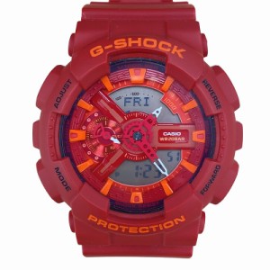 【中古】カシオジーショック CASIO G-SHOCK 腕時計 ウォッチ アナデジ クォーツ デイト 20気圧防水 赤 GA-110AC