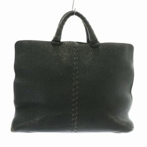 【中古】ボッテガヴェネタ BOTTEGA VENETA ハンドバッグ トート レザー シボ革 オープントップ グレー