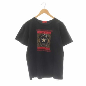 【中古】ラーナ Lana Tシャツ カットソー 半袖 ラインストーン プリント 黒 赤 茶色 /ES ■GY18 メンズ