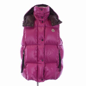 【中古】モンクレール MONCLER 21AW LUZULE パデットジレ ダウンベスト アウター フード ナイロン 3 M-L ピンク