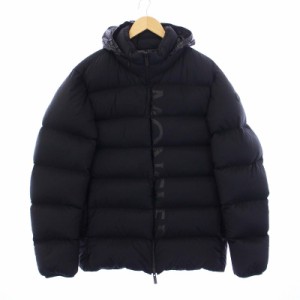 【中古】モンクレール MONCLER 22AW DIENG ダウンジャケット アウター ジップアップ フード ロゴ 4 XL 黒 ブラック