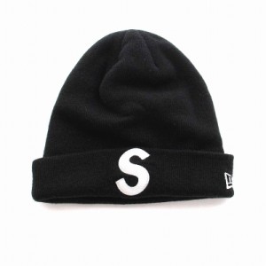 【中古】シュプリーム ニューエラ S Logo Beanie Sロゴビーニー ニット帽 帽子 ニットキャップ 黒 ブラック