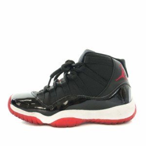 【中古】ナイキ NIKE AIR JORDAN 11 RETRO GS BRED スニーカー エナメル US4Y 23.0cm 黒 378038 061 キッズ