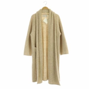 【中古】ワランス Undyed alpaca cotton knit coat ニットコート コーディガン カーディガン F ベージュ レディース