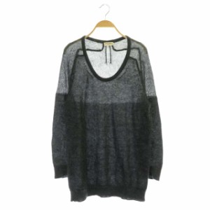 【中古】サンローラン パリ SAINT LAURENT PARIS モヘア ニット セーター 長袖 XS グレー /HK ■OS ■AD レディース