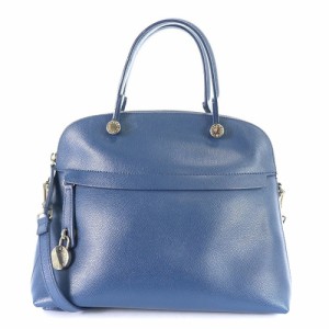 【中古】フルラ FURLA パイパー ハンドバッグ ショルダーバッグ 2way レザー 青 ブルー /SR12 レディース