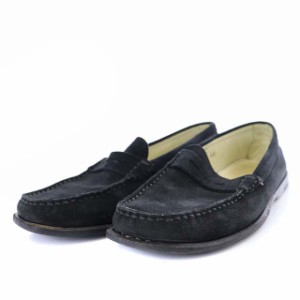 【中古】トッズ TOD'S コインローファー スエード 34.5 21.5cm 黒 ブラック /MF ■OS ■AD レディース