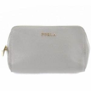 【中古】フルラ FURLA ELECTRA ポーチ メイクポーチ ロゴ グレー /SR16 ■SH レディース