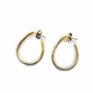 【中古】ジュリーサンドロー JULIE SANDLAU 925 YG INFINITY PEAR HOOP フープピアス ストーン ゴールド色 レディース