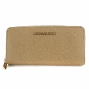 【中古】マイケルコース MICHAEL KORS 長財布 レザー ロゴ 茶色 ブラウン /SR18 レディース