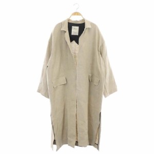 【中古】リジェール アパルトモン Volume Linen coat ボリュームリネンコート ロング 背抜き ベージュ レディース