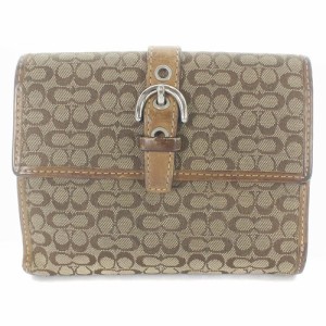 【中古】コーチ COACH シグネクチャー 二つ折り財布 茶色 ブラウン /SR6 レディース