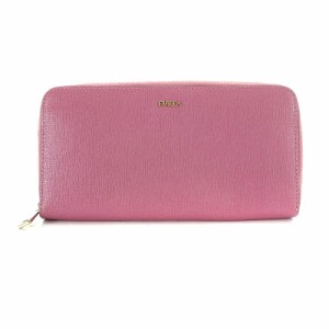 【中古】フルラ FURLA BABYLON 長財布 ラウンドファスナー レザー ピンク /AK16 レディース