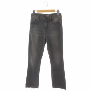 【中古】マザー THE INSIDER CROP STEP FRAY デニムパンツ ジーンズ スキニー ダメージ加工 25 グレー レディース