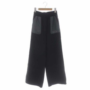 【中古】未使用品 ジュエミ JUEMI W/H track pants トラックパンツ ワイド フレア イージー F 黒 ブラック グレー 