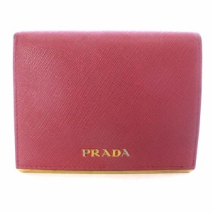 PRADA プラダ   二つ折り財布 1M0204   サフィアーノレザー ピンク ゴールド金具   【本物保証】