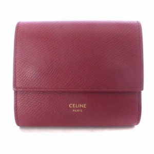 【中古】セリーヌ CELINE スモール トリフォールドウォレット 財布 三つ折り カーフレザー ROSE QUARTZ