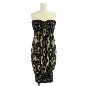 【中古】ダイアンフォンファステンバーグ DIANE von FURSTENBERG ベロア ベアトップタイトワンピース 膝丈 2