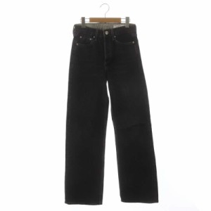 【中古】ラグ&ボーン RAG&BONE LOGAN MID RISE WIDE LEG デニムパンツ ジーンズ ボタンフライ 24 黒 ブラック