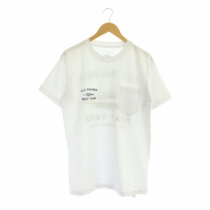 【中古】オールドソルジャー OLDSOLDIER Plage取り扱い 23AW BOAT YARD Tシャツ カットソー 半袖 胸ポケット M 白 紺