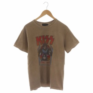 【中古】グッドロックスピード GOOD ROCK SPEED KISSプリントTシャツ カットソー 半袖 F ベージュ ■OS ■SH メンズ