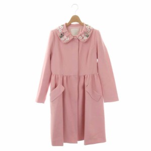 【中古】チェスティ Chesty フラワーコート スプリングコート ロング ビジュー装飾 スパンコール装飾 0 ピンク