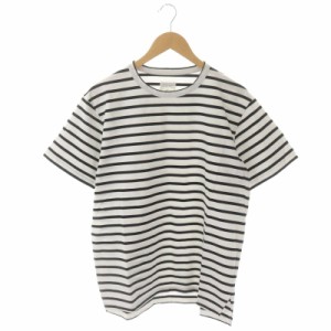 【中古】カーリーアンドコー CURLY & Co. ボーダー Tシャツ カットソー 半袖 1 白 黒 ホワイト ブラック メンズ