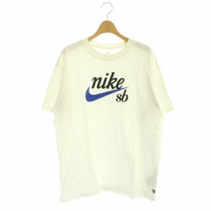 【中古】ナイキ NIKE ハイブリッド S/S Tシャツ カットソー 半袖 ロゴ コットン XL 白 黒 青 DB9978-100