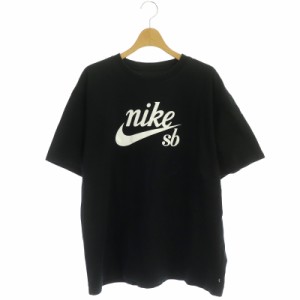【中古】ナイキ NIKE ハイブリッド S/S Tシャツ カットソー 半袖 ロゴ コットン XL 黒 白 ブラック DB9978-010