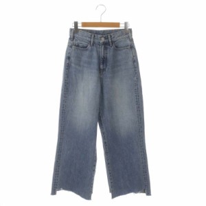 【中古】アパルトモン ドゥーズィエムクラス cropped wide denim クロップド ワイド デニム パンツ 25 ライトブルー