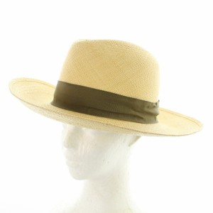 【中古】ボルサリーノ Borsalino 帽子 天然草 中折れハット M べージュ /SR31 レディース