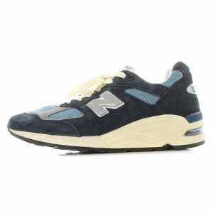 【中古】ニューバランス NEW BALANCE M990TB2 スニーカー ロゴ 切替 27cm 紺 ネイビー 水色 ブルー /SR33 ■AD メンズ