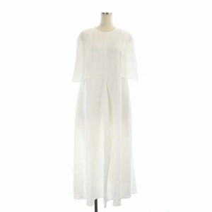 【中古】エンフォルド ENFOLD 23SS CAPE SLEEVE DRESS ドレス ワンピース ロング 38 白 ホワイト レディース