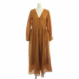 【中古】サラマリカ 22AW CTN LUREX LONG DRESS ロングドレス ワンピース シャツワンピース 長袖 ストライプ ラメ