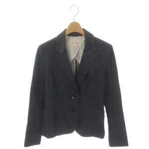 【中古】トラサルディ TRUSSARDI DA テーラードジャケット ステッチ 38 紺 ネイビー /MI ■OS レディース