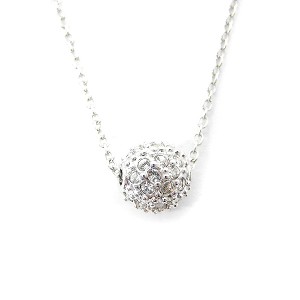 【中古】スワロフスキー SWAROVSKI ストーン ボール ネックレス シルバー色 /MF ■OS レディース