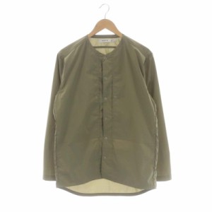 【中古】ノンネイティブ nonnative CLIMBER L/S SHIRT JACKET シャツジャケット ノーカラー 0 カーキ 緑 グリーン