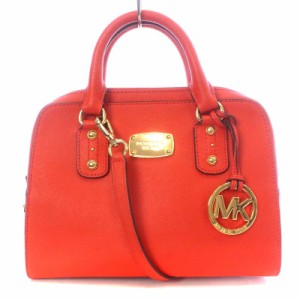 【中古】マイケルマイケルコース Michael michael kors サフィアーノ スモール サッチェル ハンドバッグ 赤