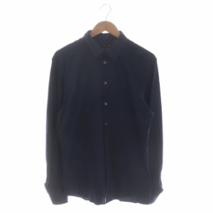 【中古】エンポリオアルマーニ EMPORIO ARMANI 長袖シャツ 前開き 17/43 紺 ネイビー /NR ■OS メンズ