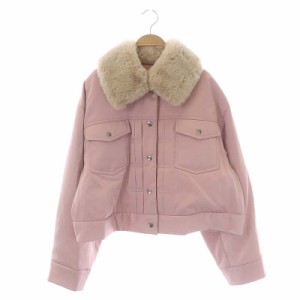 【中古】ファーファー furfur 22AW エコファー衿パテッドGジャン ジャケット ブルゾン 中綿 アウター F ピンク