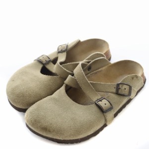 【中古】ビルケンシュトック BIRKENSTOCK サンダル ボストン ラウンドトゥ スエード 23cm 緑 グリーン /YB レディース