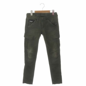 【中古】ジースターロウ ARMY DEAN TAPERED デニム パンツ ジーンズ ミリタリー テーパード スリム 25 カーキ