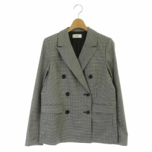 【中古】スナイデル snidel 23SS Sustainableダブルジャケット アウター テーラード ギンガムチェック 1 黒 白