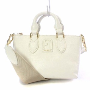 【中古】フルラ FURLA 近年モデル CALIPSO M CROSSBODY ハンドバッグ ショルダーバッグ 2way ミニ 斜め掛け 白