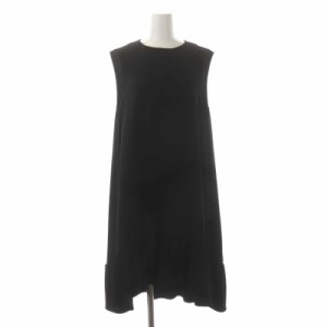 【中古】ヨーコチャン YOKO CHAN Hem Flare Dress ヘムフレア ワンピース 膝丈 ノースリーブ 38 黒 ブラック /HK ■OS