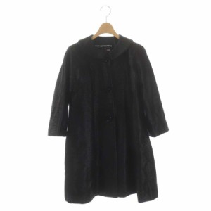 【中古】マリークワント MARY QUANT LONDON スプリングコート アウター ロング 九分袖 M 黒 レディース